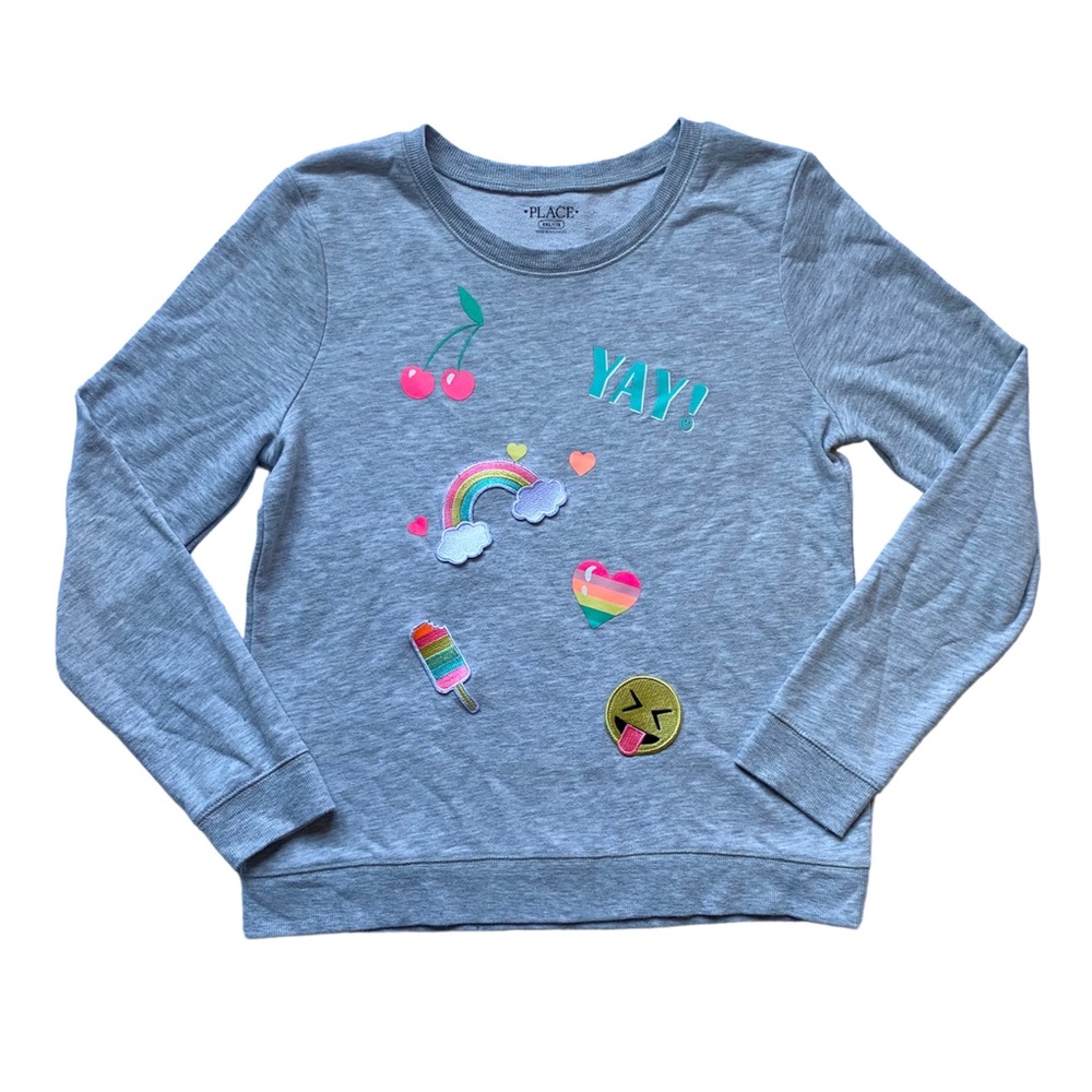 Girl’s Winter Emoji Patch Sweater